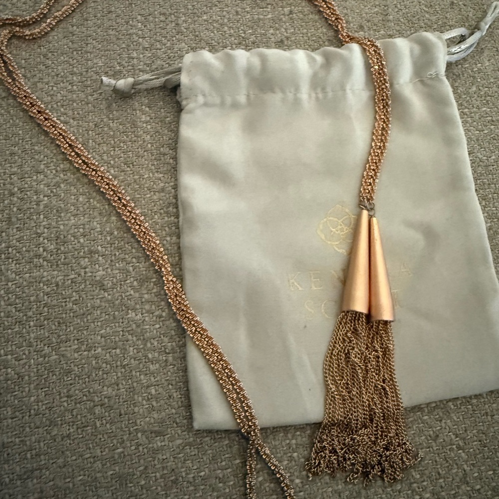 Kendra Scott Rose Gold Tassel Necklace